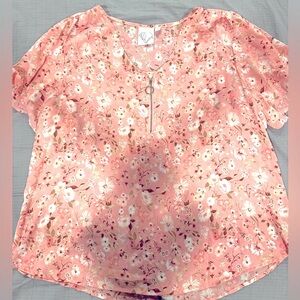 Floral Pink Women's Top Size XL